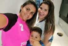 Vanessa Cruz com os 2 filhos